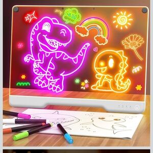 Neon Art Dry Erase Light Up Drawing Pad with Built-in Stand White